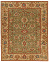 9x12 Green and White Turkish Traditional Rug