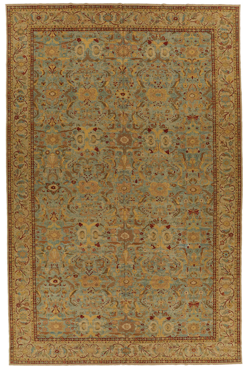 10x16 Blue and Beige Traditional Rug