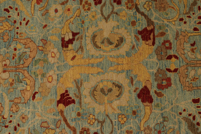 10x16 Blue and Beige Traditional Rug