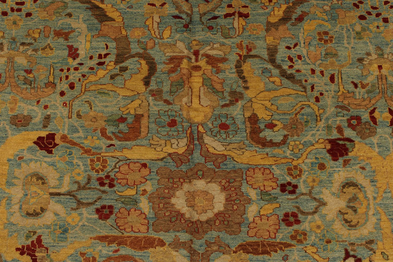 10x16 Blue and Beige Traditional Rug