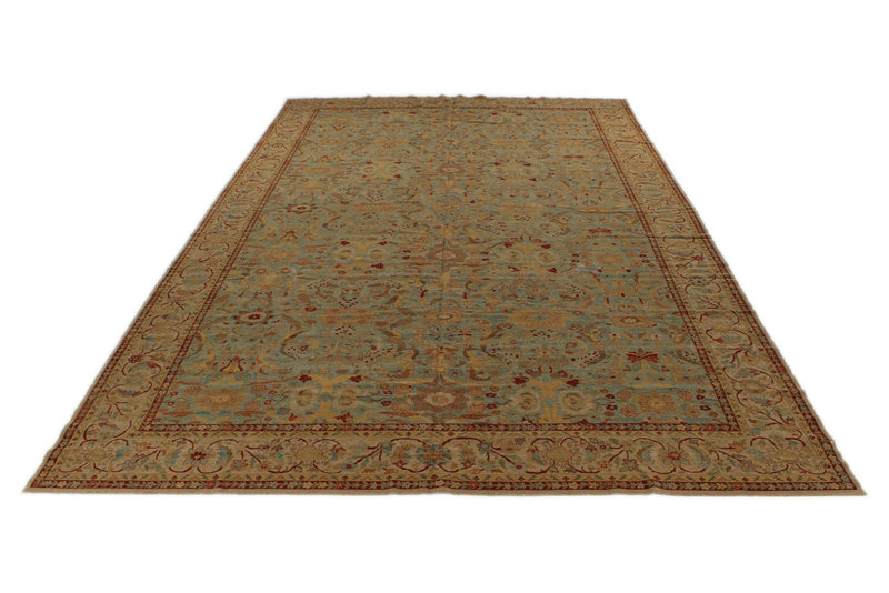 10x16 Blue and Beige Traditional Rug