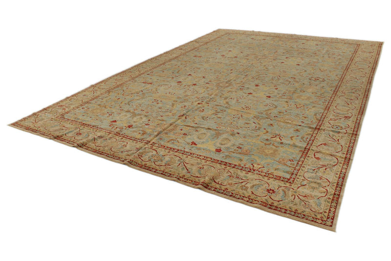 10x16 Blue and Beige Traditional Rug
