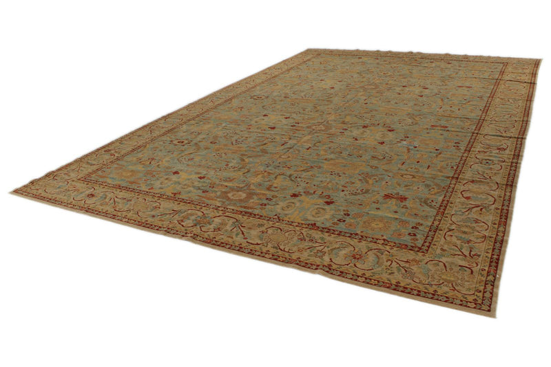 10x16 Blue and Beige Traditional Rug