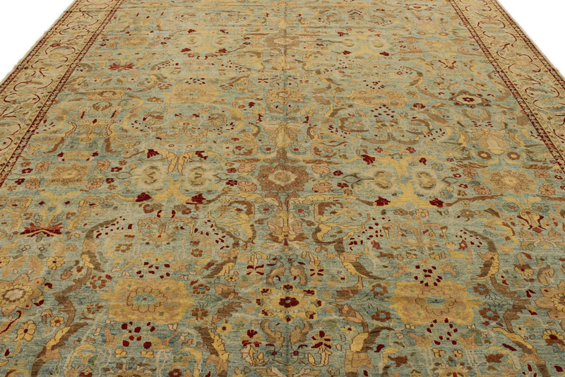10x16 Blue and Beige Traditional Rug
