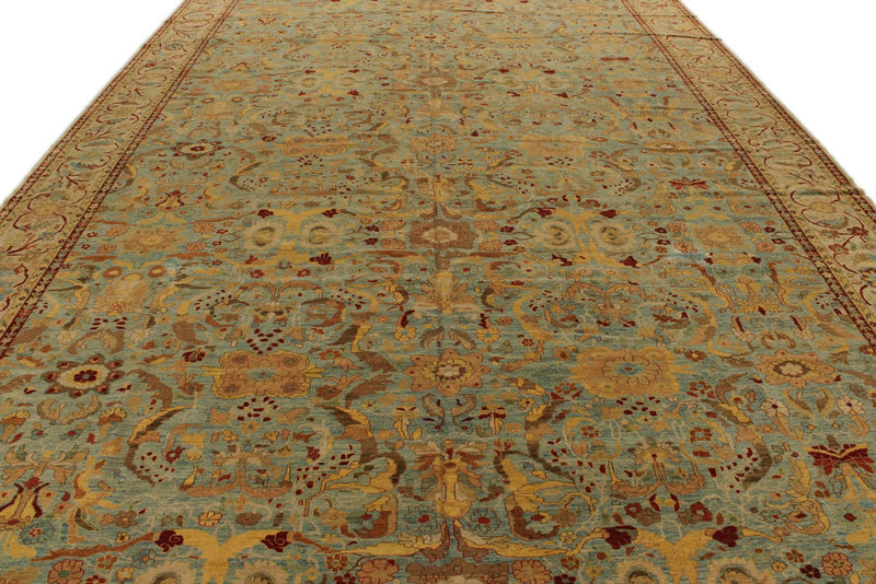 10x16 Blue and Beige Traditional Rug