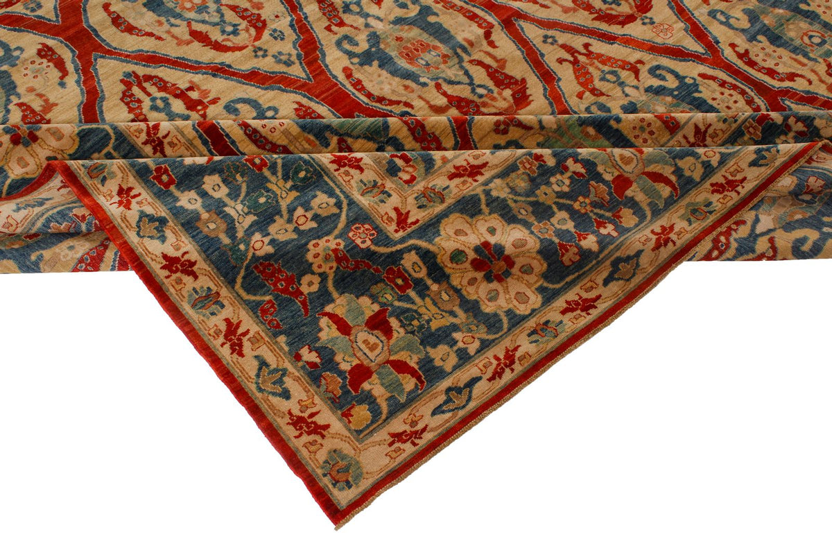 9x21 Gold and Blue Traditional Runner