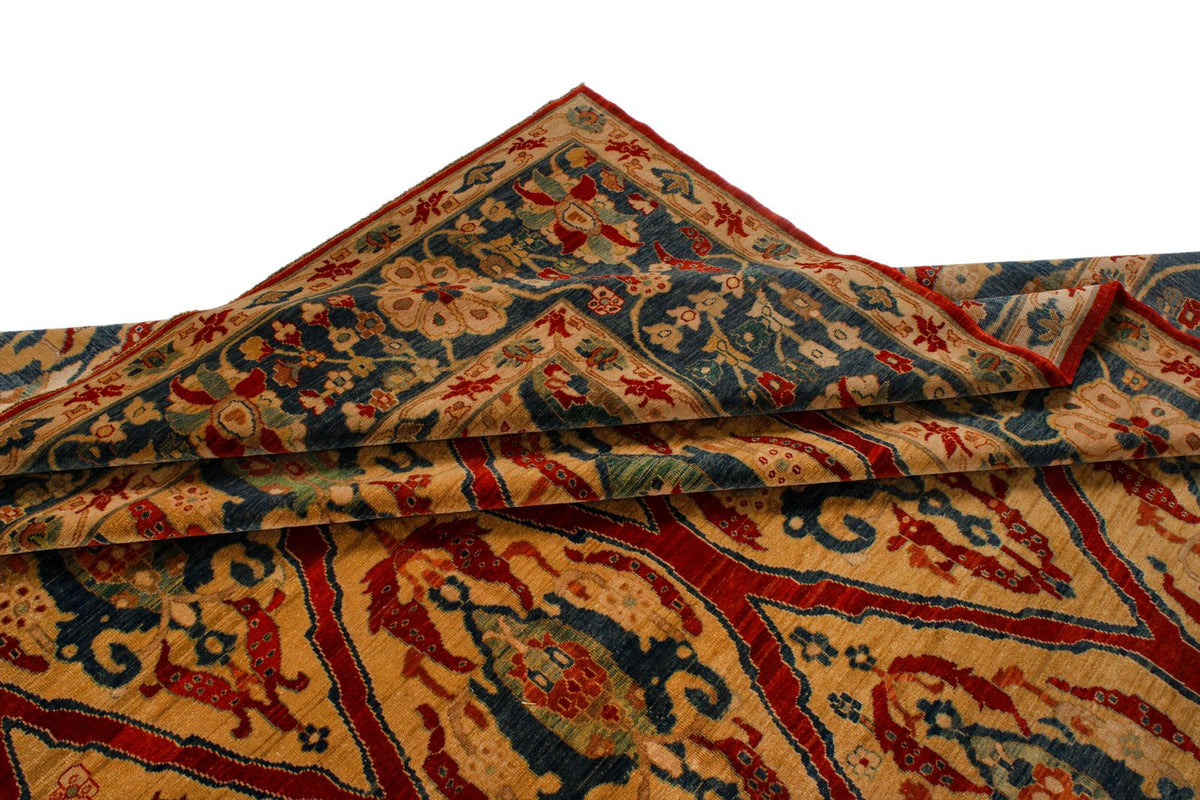 9x21 Gold and Blue Traditional Runner