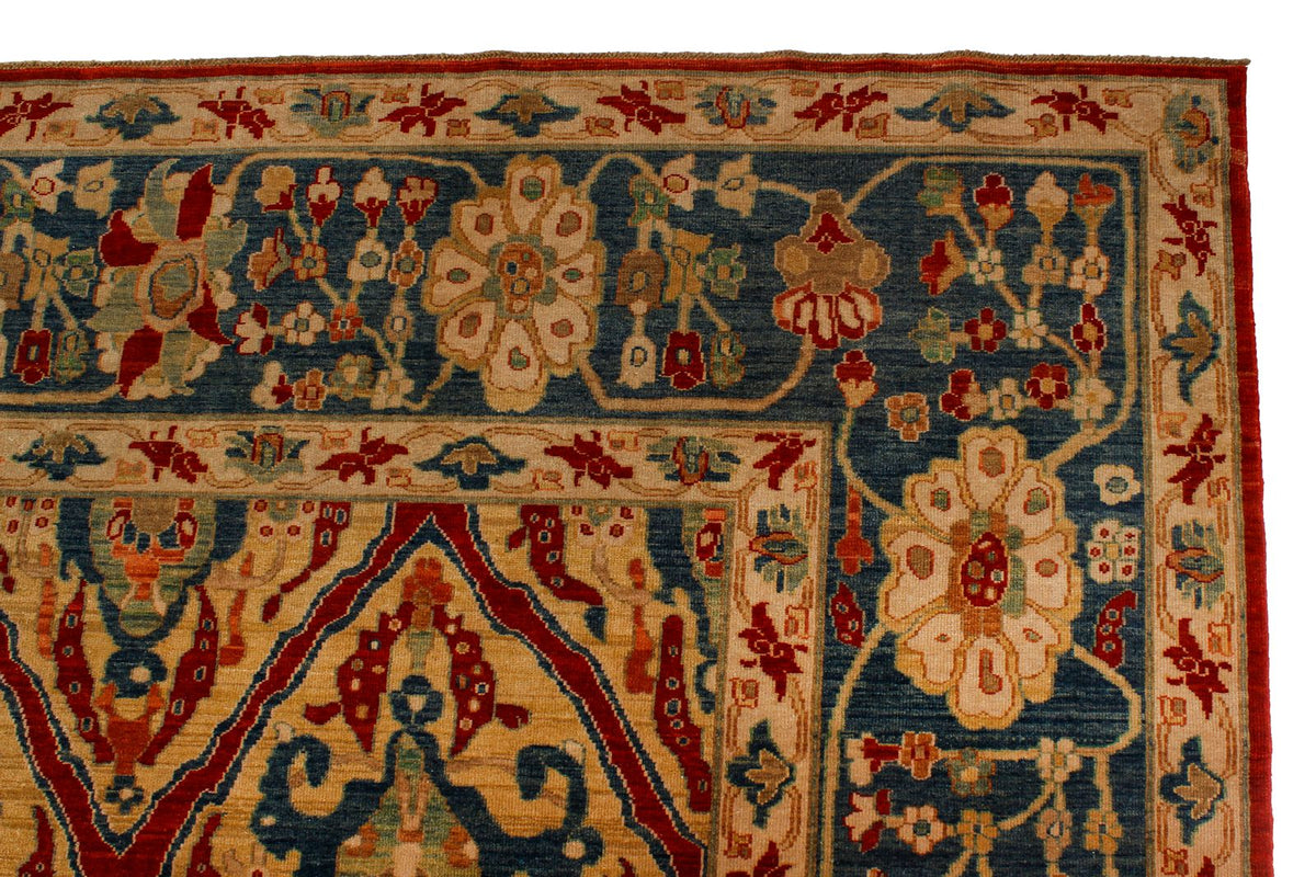 9x21 Gold and Blue Traditional Runner