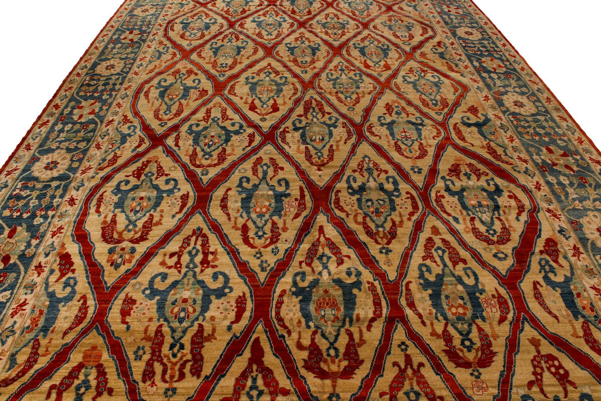 9x21 Gold and Blue Traditional Runner