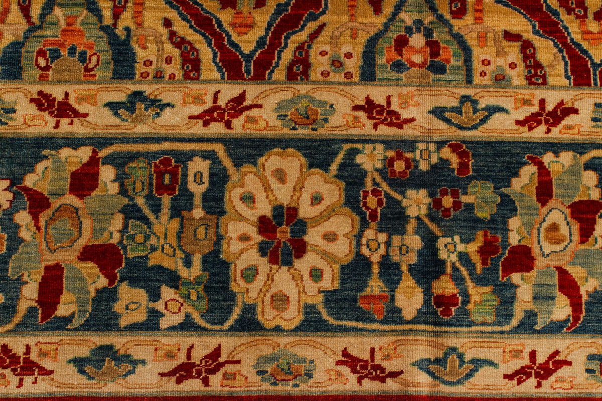 9x21 Gold and Blue Traditional Runner