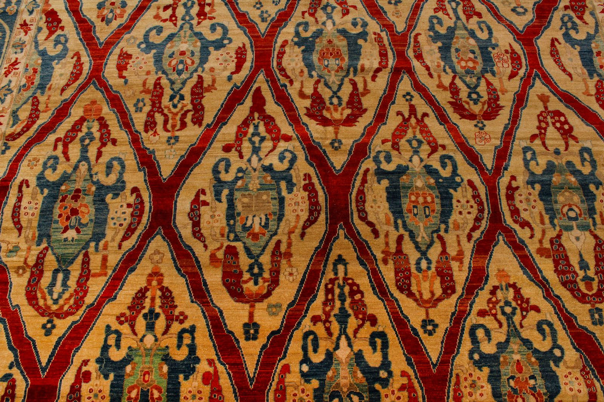 9x21 Gold and Blue Traditional Runner