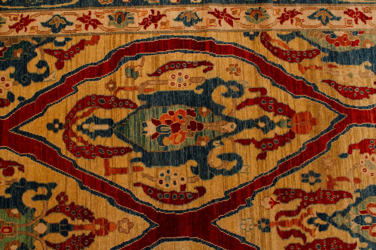 9x21 Gold and Blue Traditional Runner