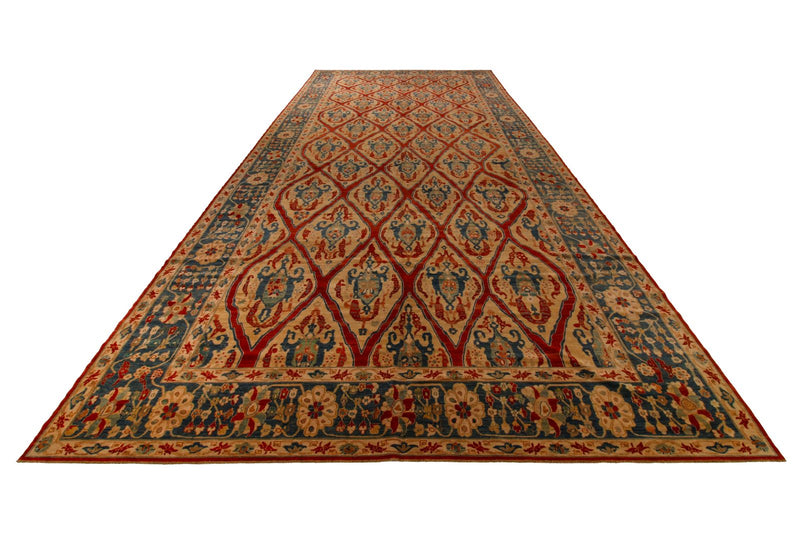 9x21 Gold and Blue Traditional Runner