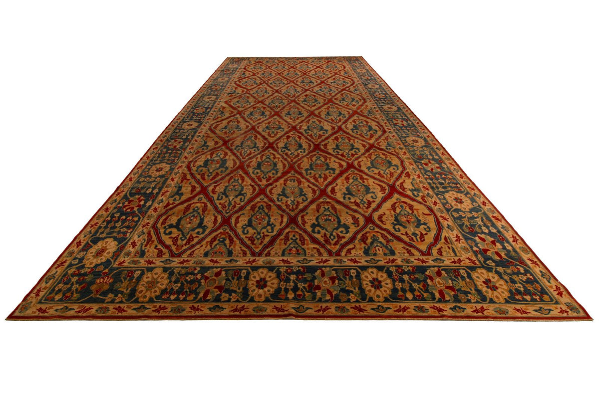 9x21 Gold and Blue Traditional Runner