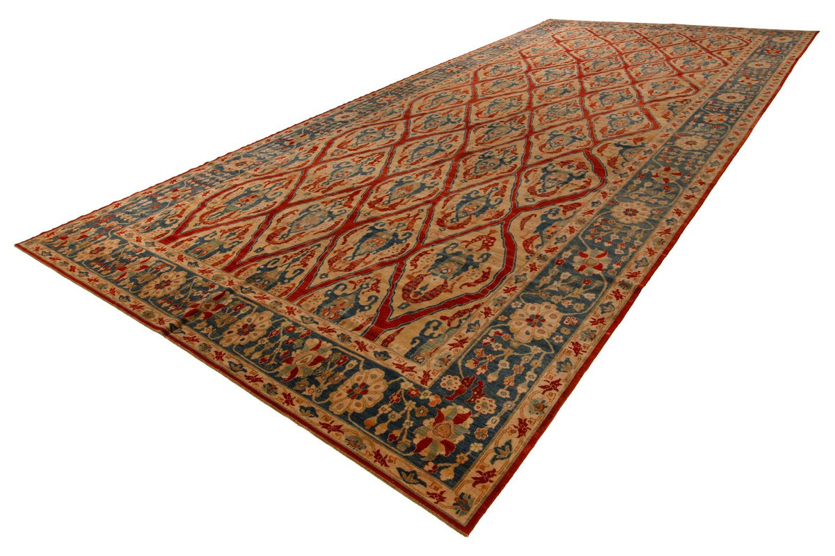 9x21 Gold and Blue Traditional Runner