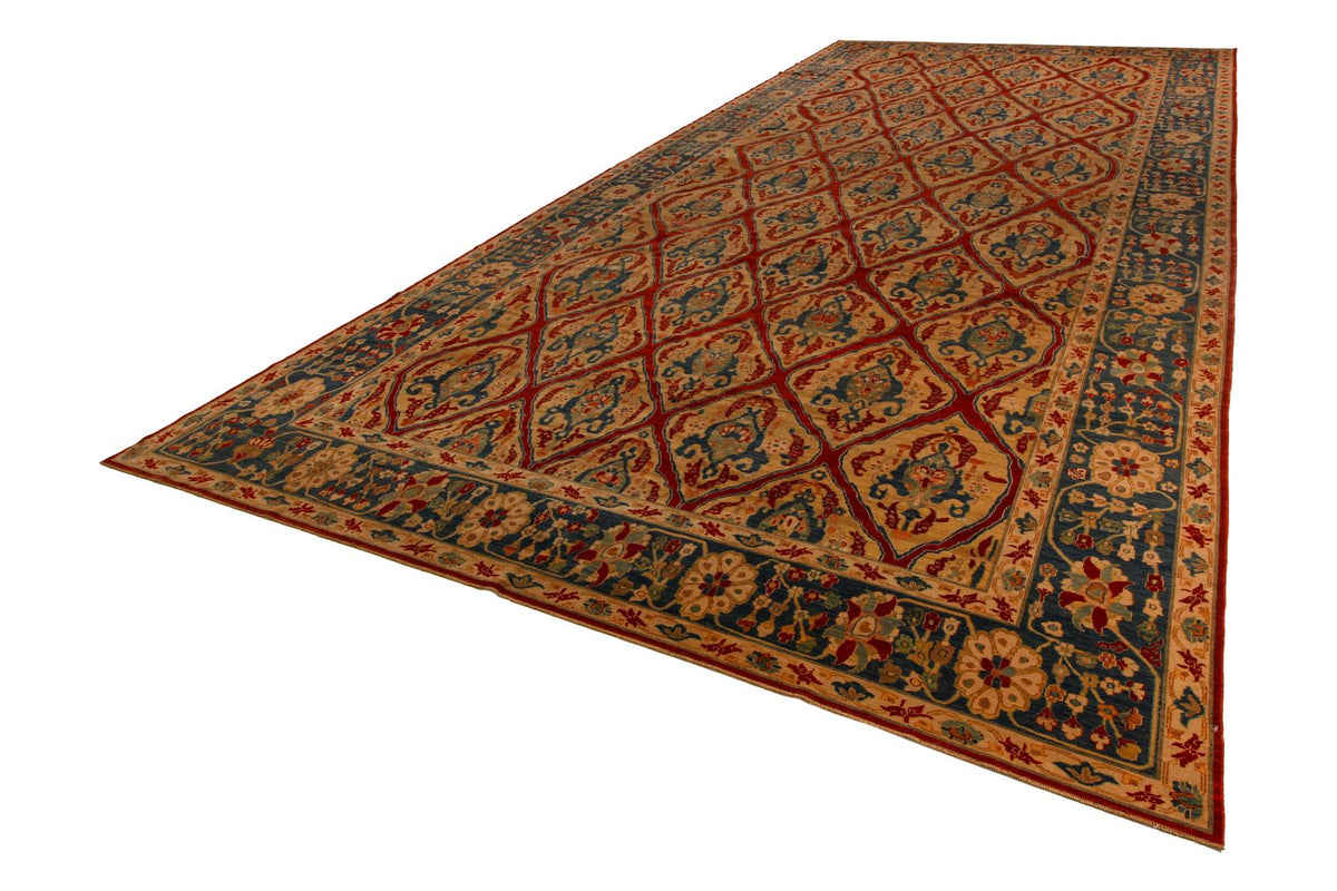 9x21 Gold and Blue Traditional Runner