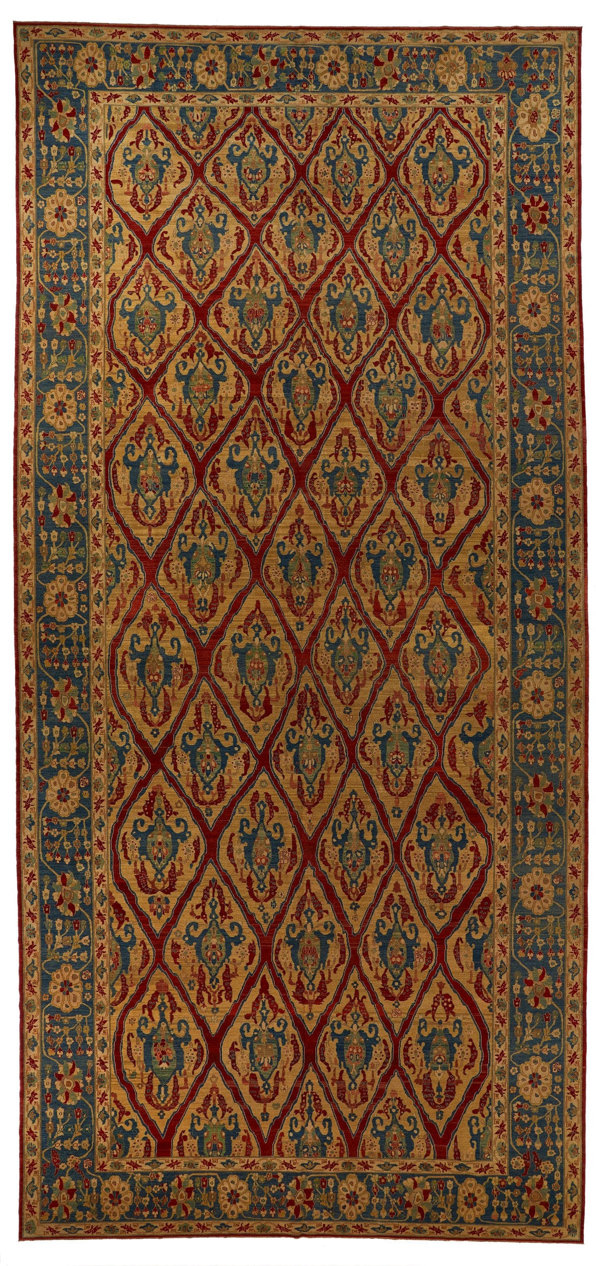 9x21 Gold and Blue Traditional Runner