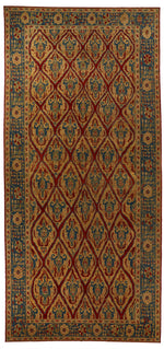 9x21 Gold and Blue Traditional Runner