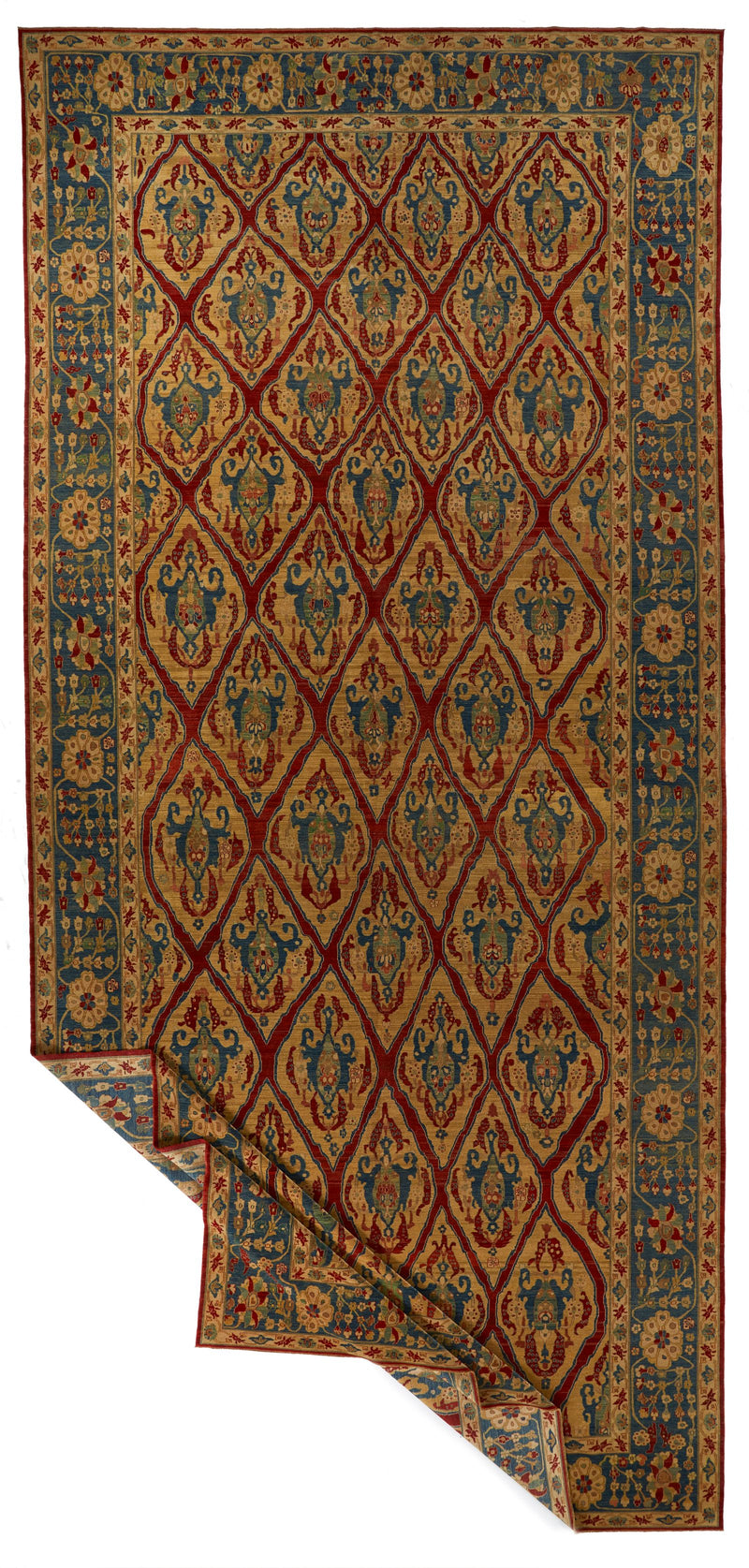 9x21 Gold and Blue Traditional Runner