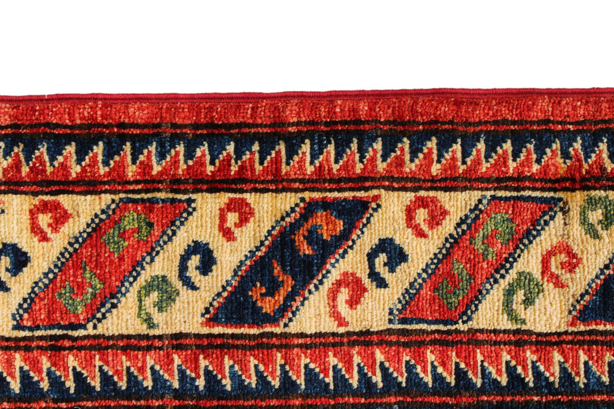 8x9 Navy and Multicolor Turkish Tribal Rug