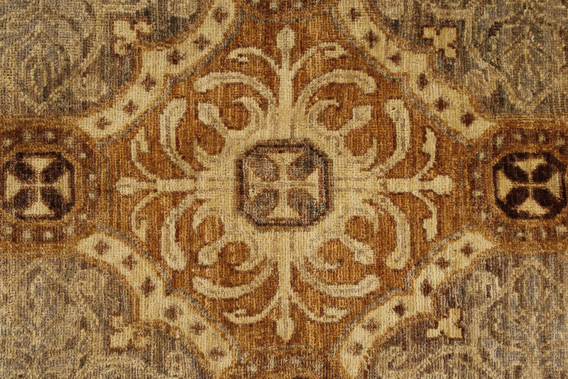 12x15 Gold and Ivory Turkish Oushak Rug