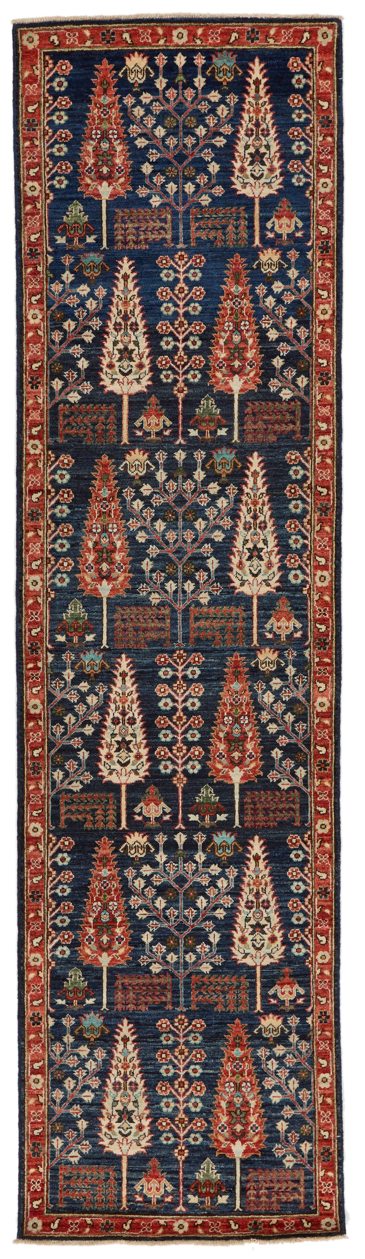 3x10 Navy and Multicolor Anatolian Traditional Runner