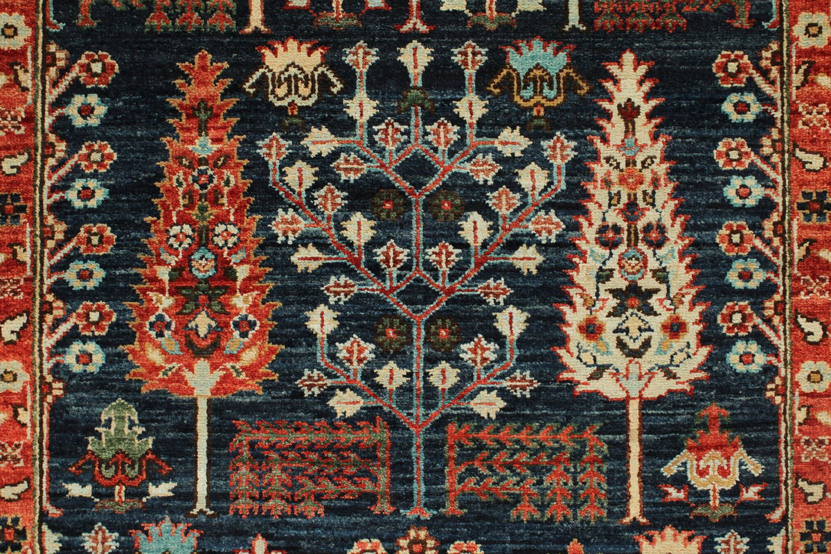 3x10 Navy and Multicolor Anatolian Traditional Runner