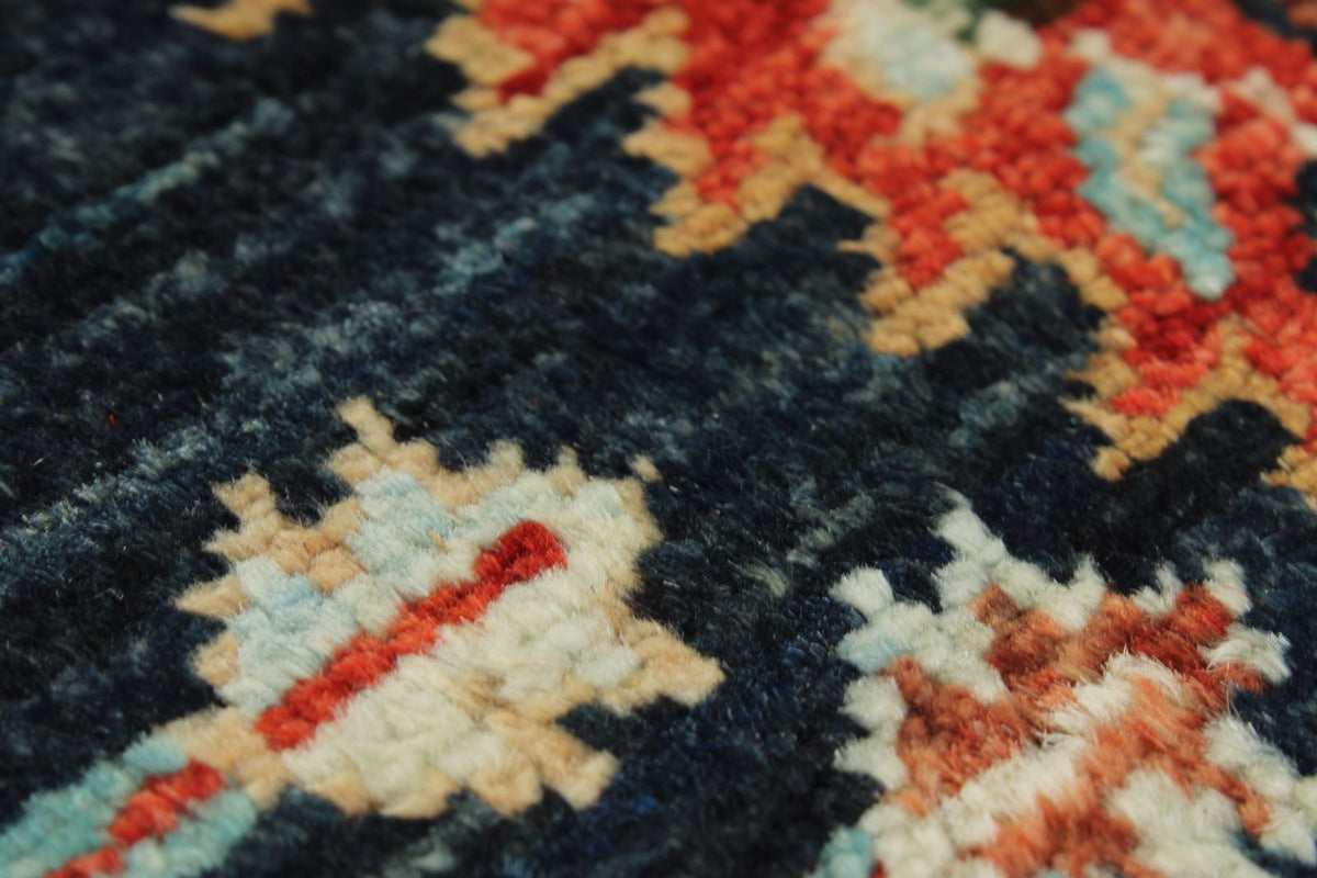 3x10 Navy and Multicolor Anatolian Traditional Runner