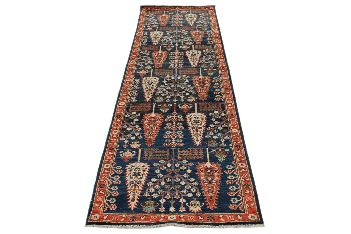 3x10 Navy and Multicolor Anatolian Traditional Runner