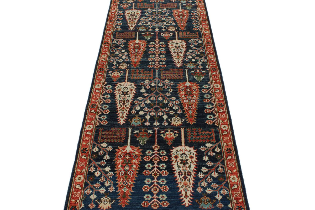 3x10 Navy and Multicolor Anatolian Traditional Runner