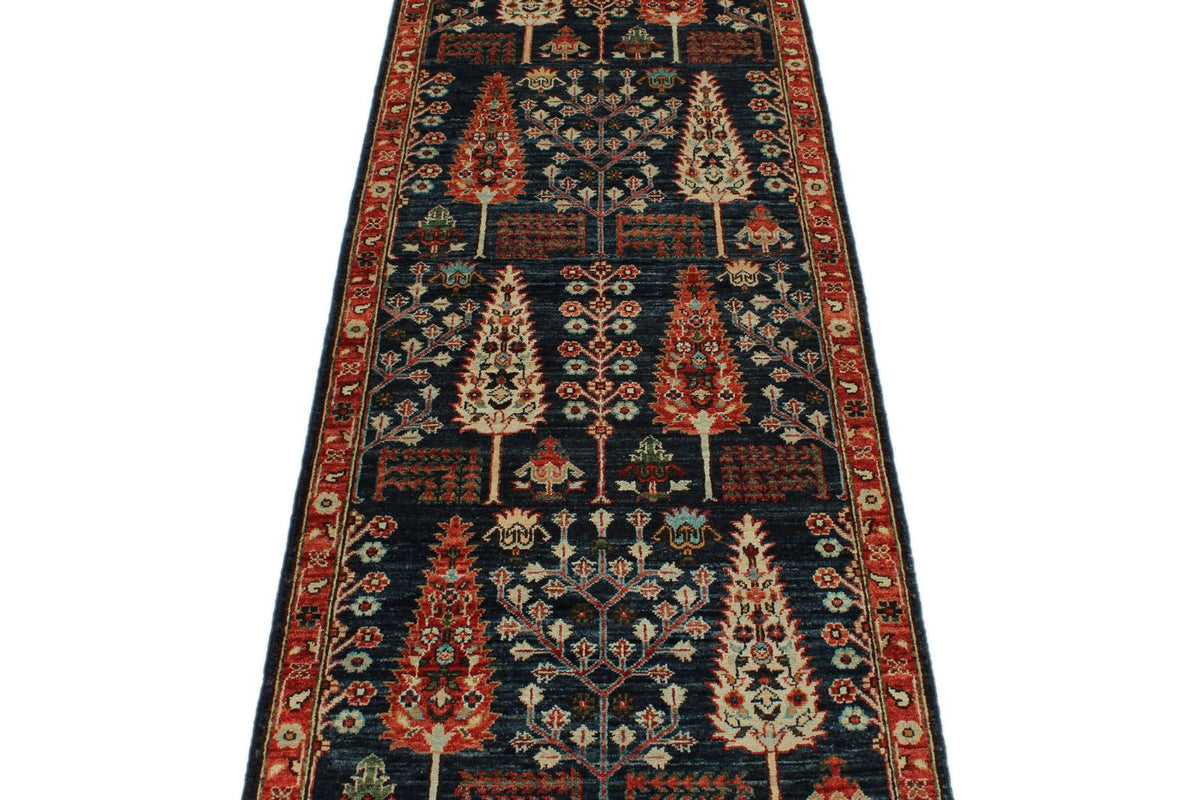 3x10 Navy and Multicolor Anatolian Traditional Runner