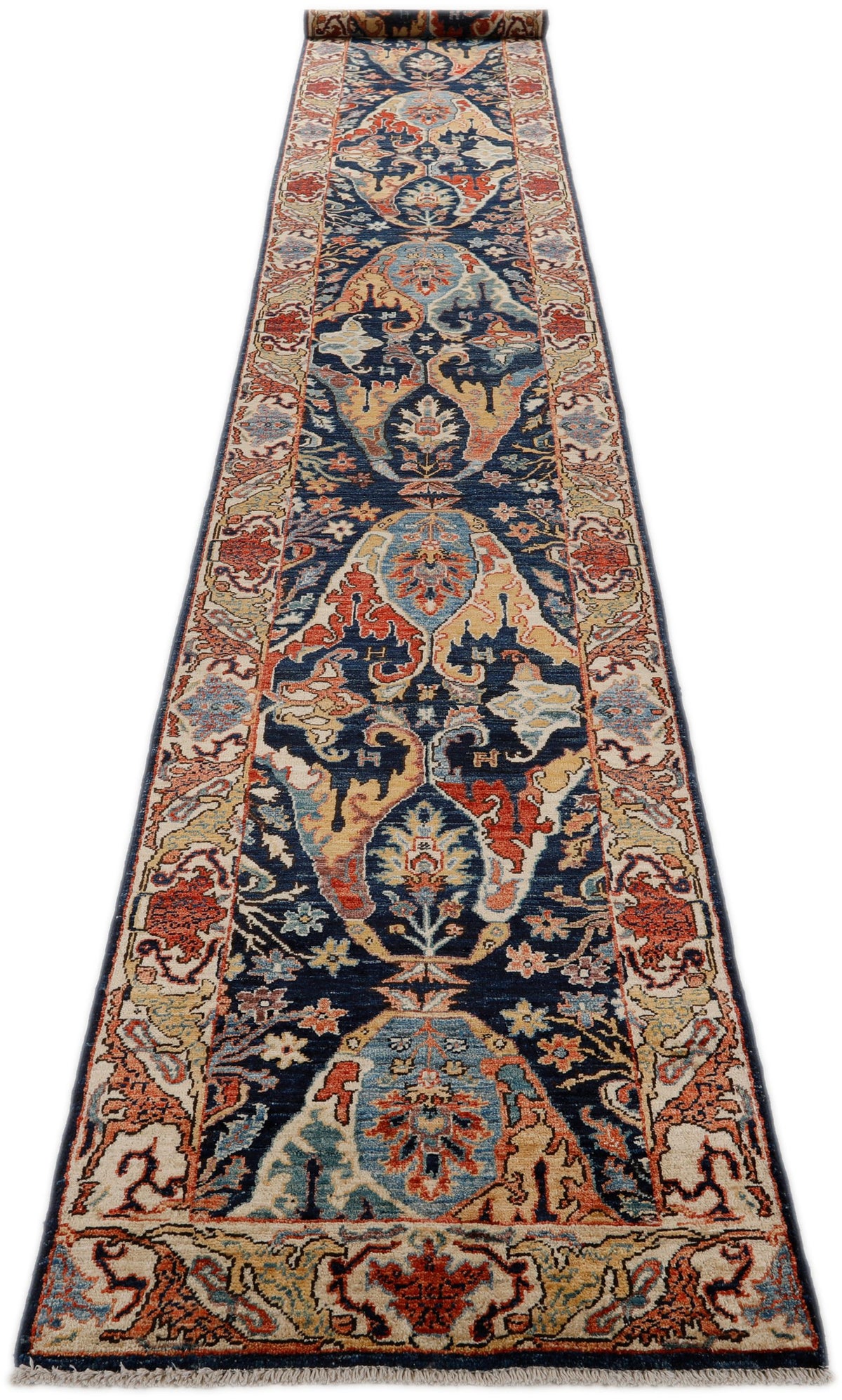 2x16 Navy and Multicolor Anatolian Traditional Runner