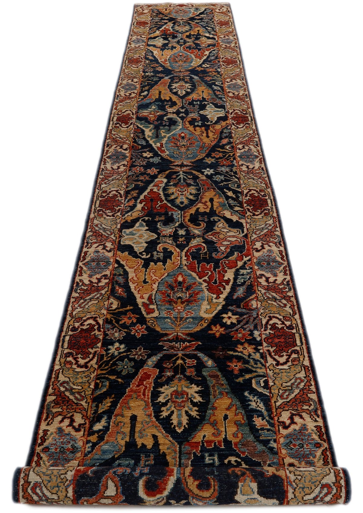 2x16 Navy and Multicolor Anatolian Traditional Runner