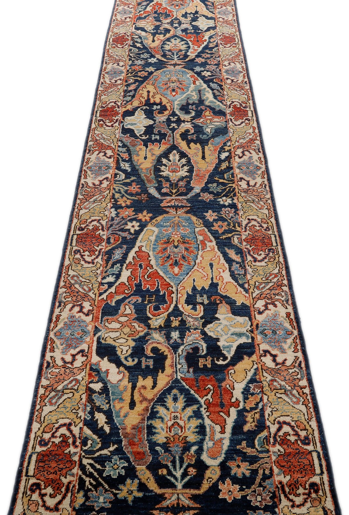 2x16 Navy and Multicolor Anatolian Traditional Runner