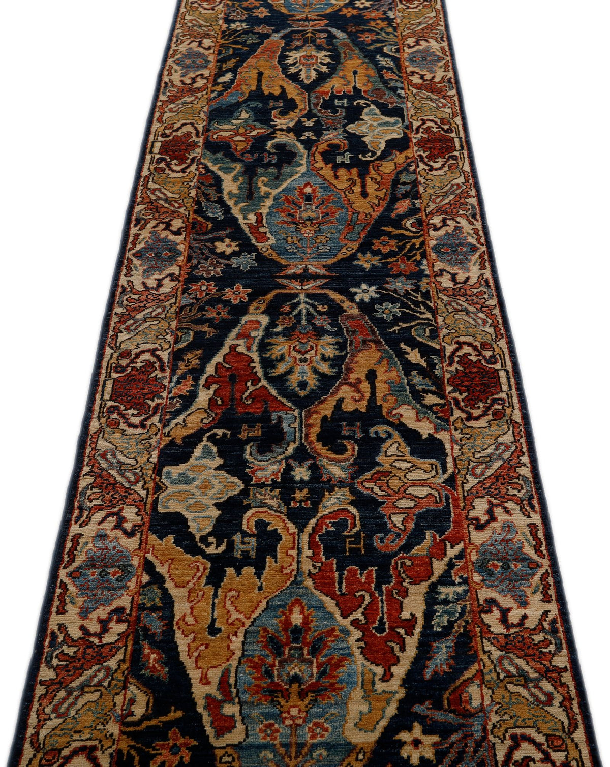 2x16 Navy and Multicolor Anatolian Traditional Runner