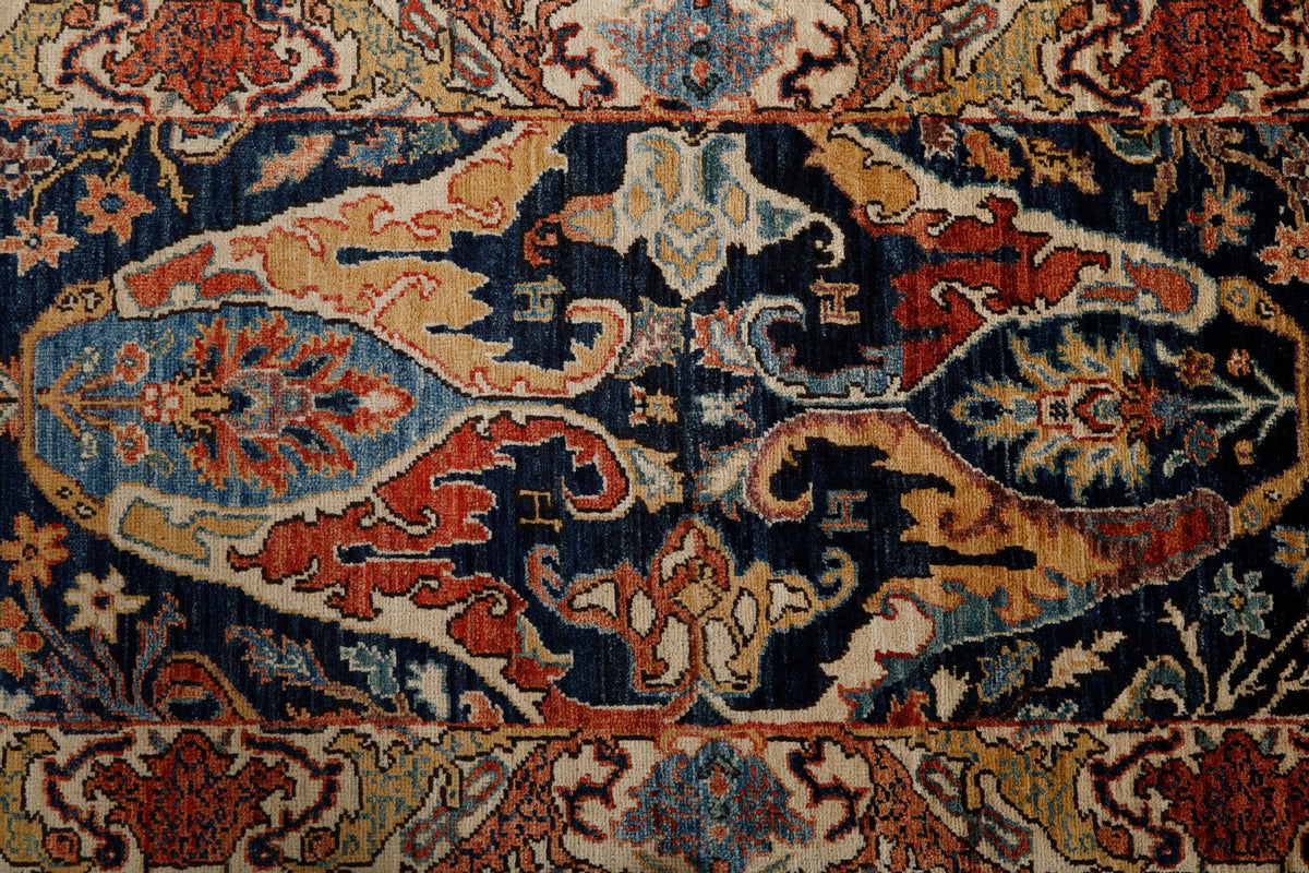 2x16 Navy and Multicolor Anatolian Traditional Runner