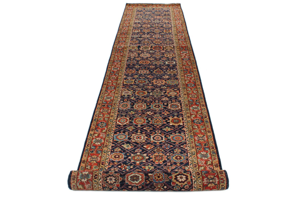 3x16 Navy and Red Anatolian Traditional Runner
