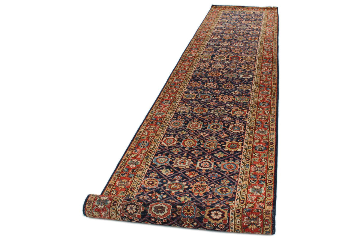 3x16 Navy and Red Anatolian Traditional Runner