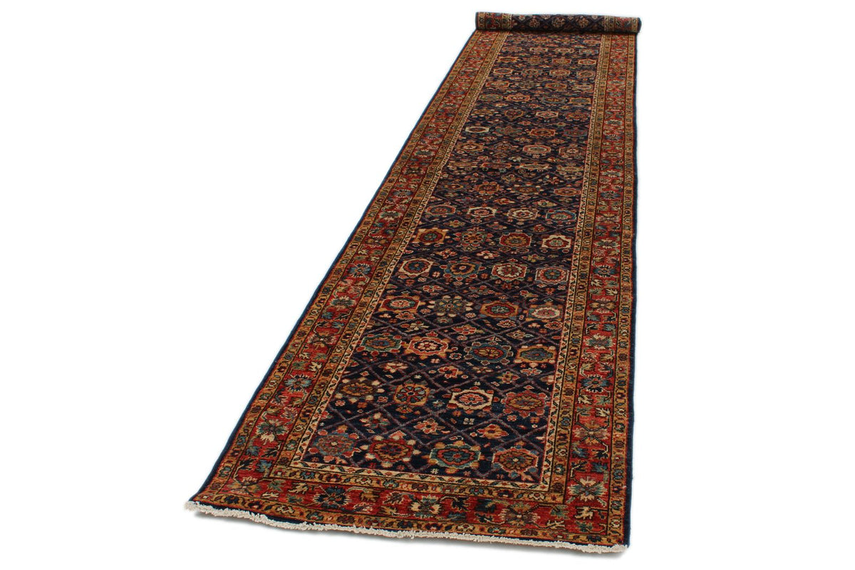 3x16 Navy and Red Anatolian Traditional Runner