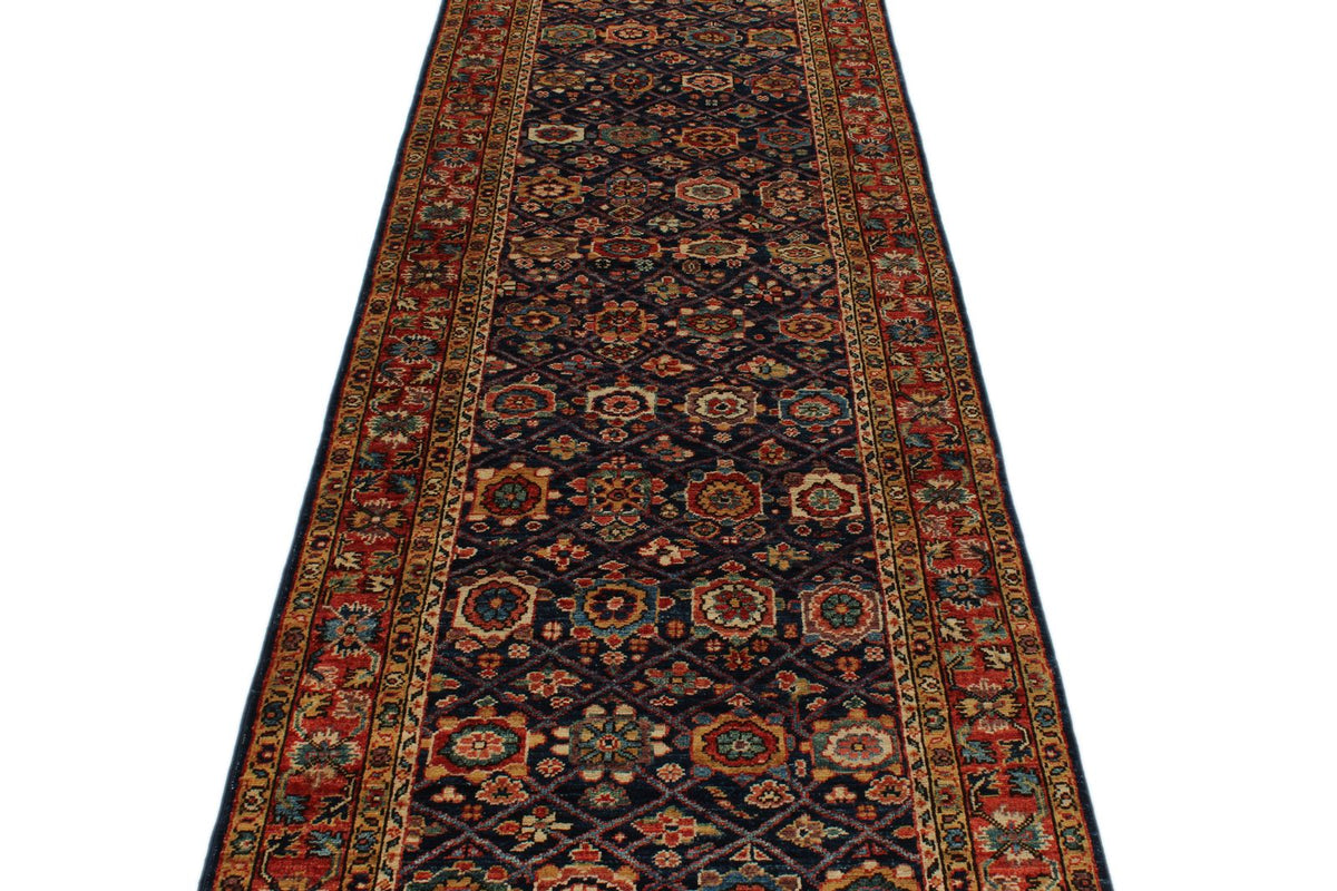 3x16 Navy and Red Anatolian Traditional Runner
