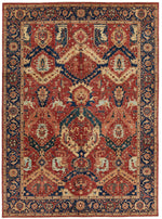 10x14 Red and Navy Anatolian Traditional Rug