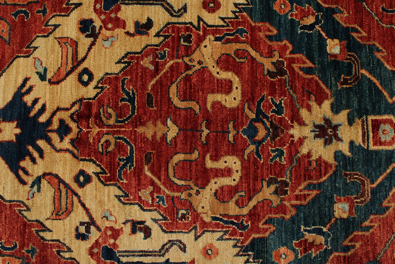 10x14 Red and Navy Anatolian Traditional Rug