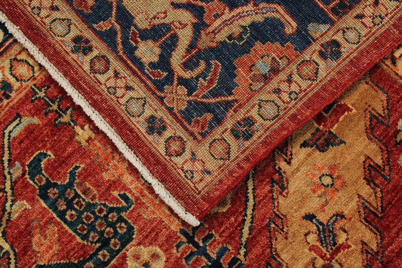 10x14 Red and Navy Anatolian Traditional Rug