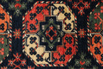 4x6 Navy and Multicolor Turkish Tribal Rug