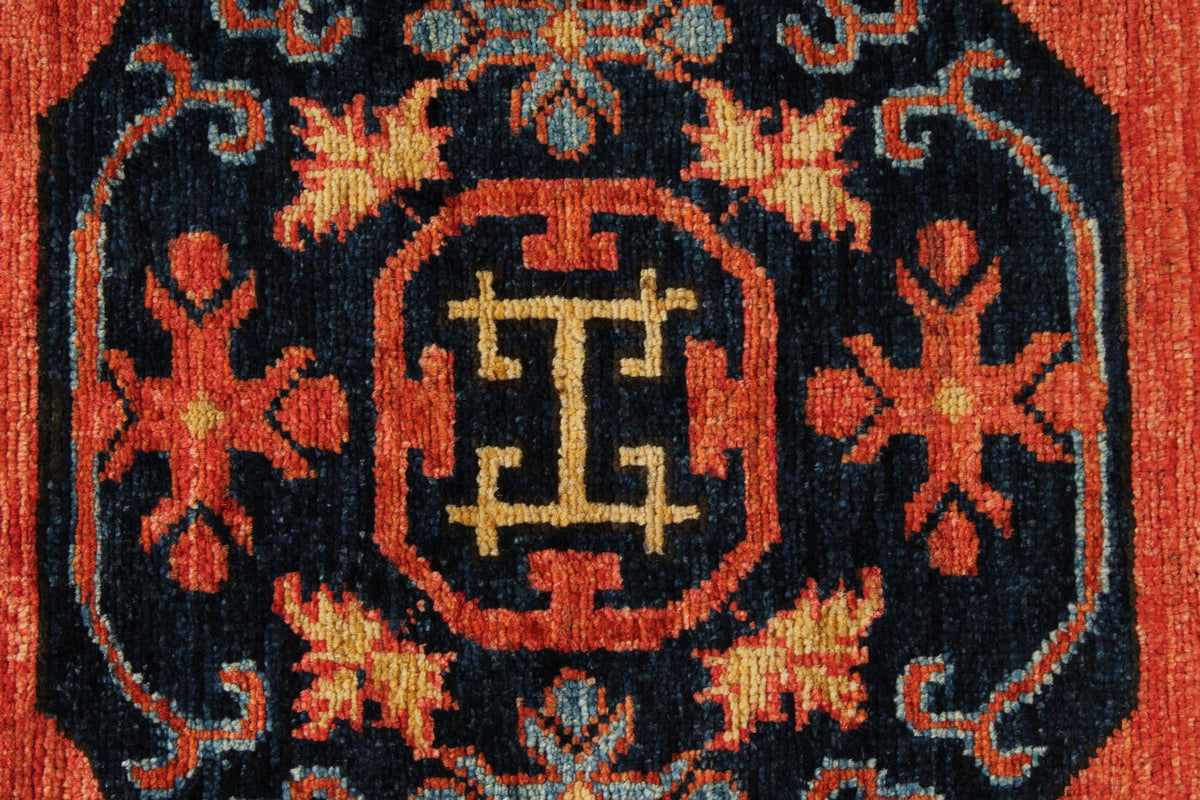 4x10 Red and Multicolor Turkish Tribal Runner