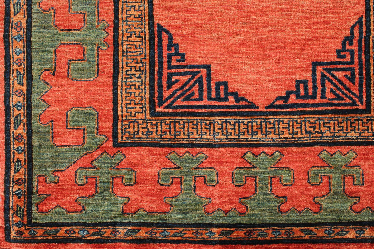 4x10 Red and Multicolor Turkish Tribal Runner