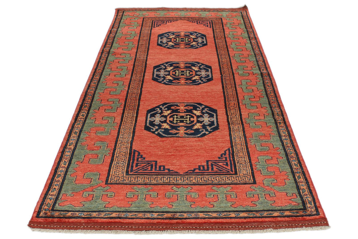 4x10 Red and Multicolor Turkish Tribal Runner