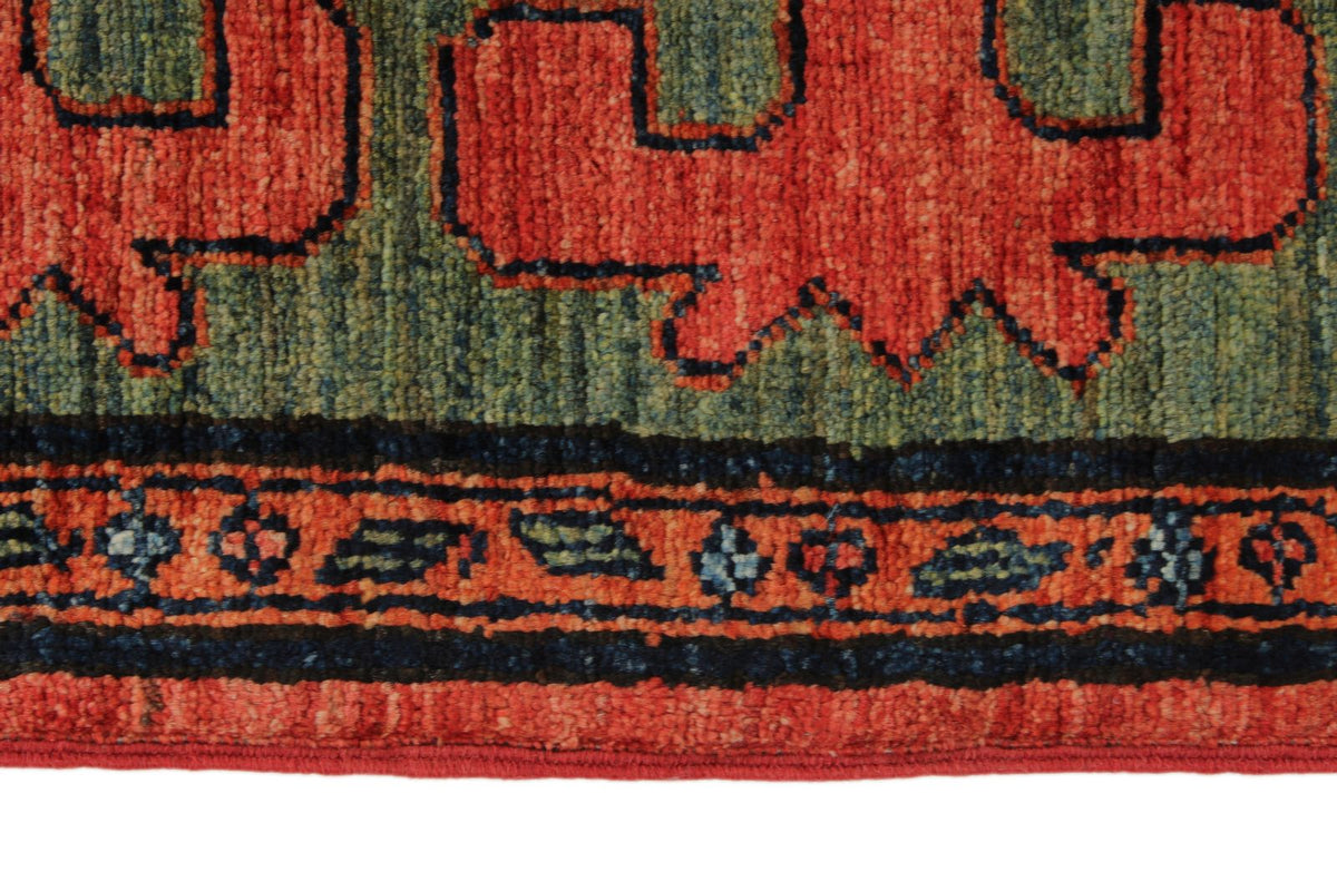 4x10 Red and Multicolor Turkish Tribal Runner