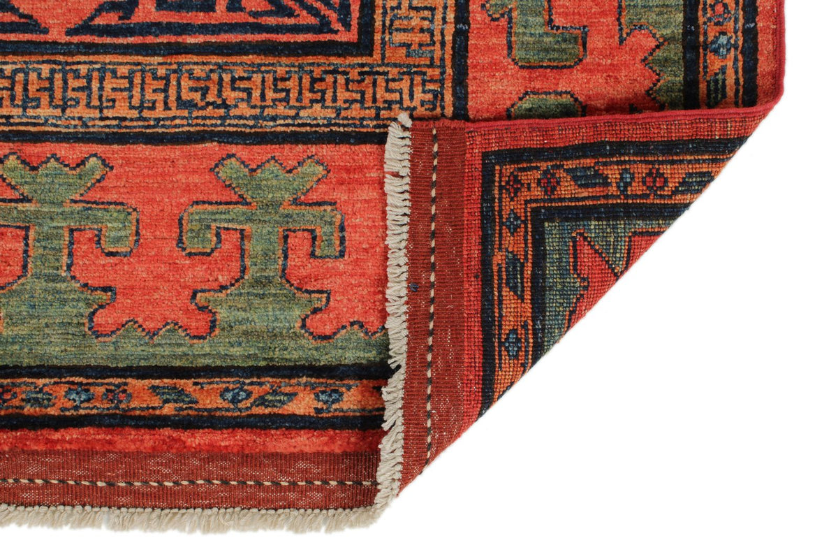 4x10 Red and Multicolor Turkish Tribal Runner