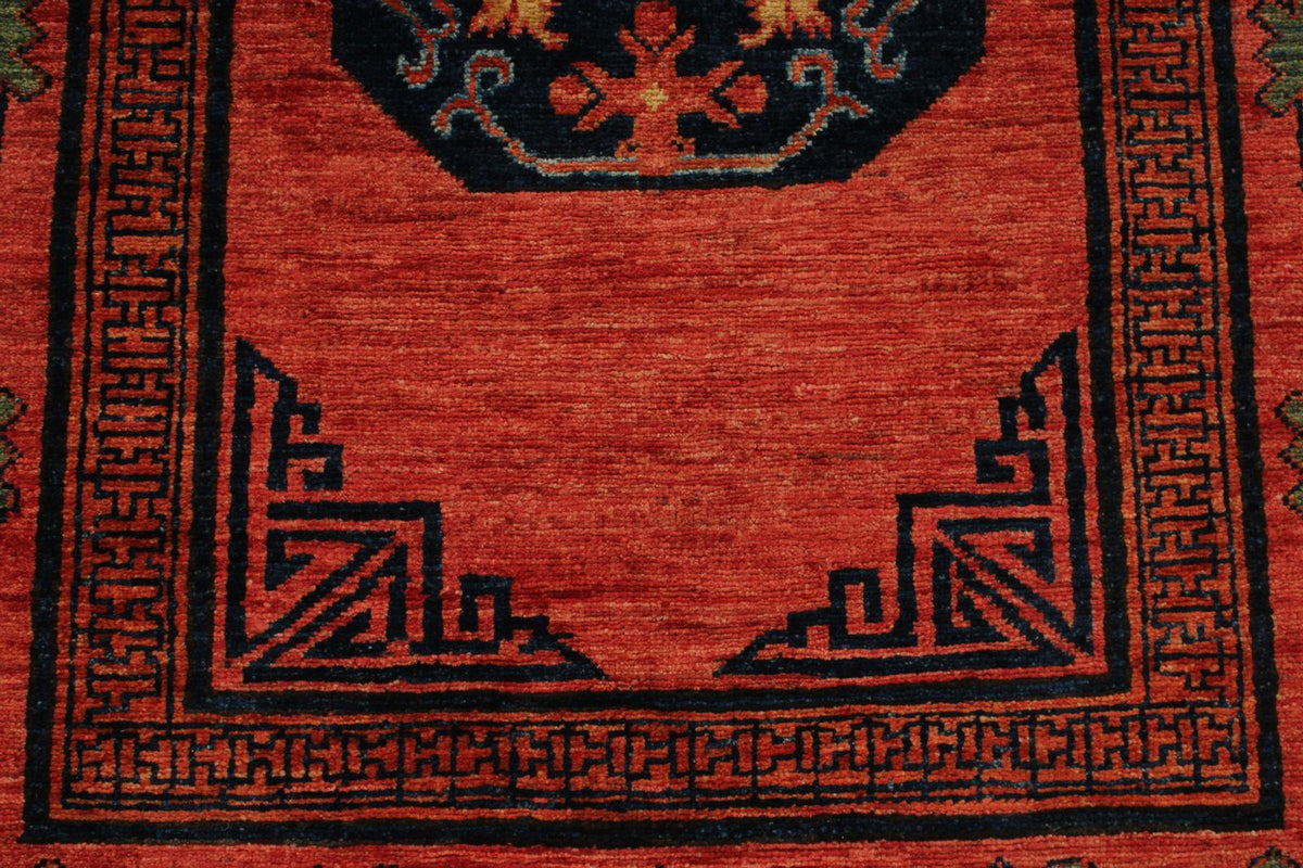 4x10 Red and Multicolor Turkish Tribal Runner
